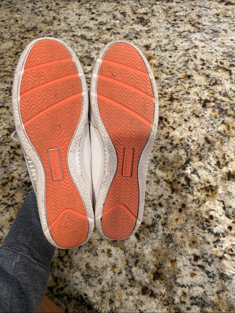 Sperry Women's Canvas Moccasins in Cream with Coral Insole - Picture 4 of 6
